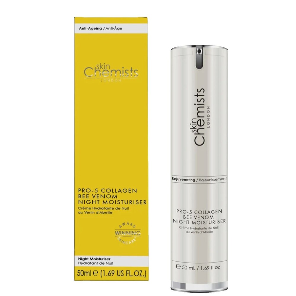 skinChemists London Pro-5 Collagen Bee Venom Night Moisturiser 1.69 fl oz NEW